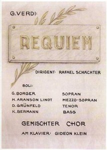 Locandina del Requiem eseguito nel 1944